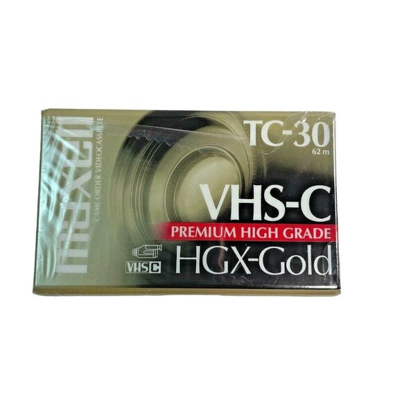 Video Camcorder Tape Maxell TC 30 HGX Gold VHS C u Premium High Grade 90 Min Rec - Picture 1 of 2